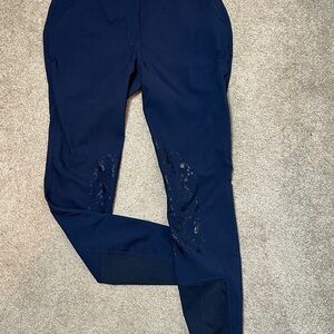 Horze Breeches Women Size 28 Navy Blue Horse Riding Equestrian Pants Silicone
